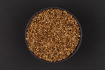 Coriander seeds in  small bowl