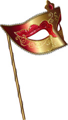 Vector carnival mask with handle