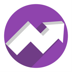 White arrow icon . Vector illustration