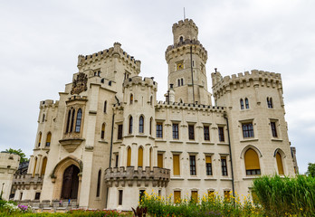 Fototapeta na wymiar Castle Hluboka nad Vltavou is one of the most beautiful castles of the Czech Republic.