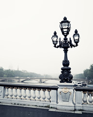 Fototapeta na wymiar Pont Alexandre III under the rain