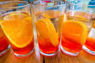 Aperol drinks on table