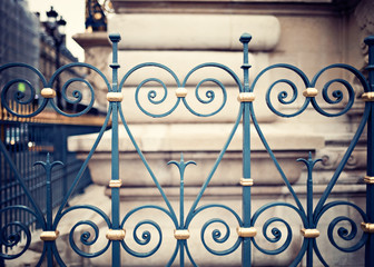 Vintage bronze fences in Paris