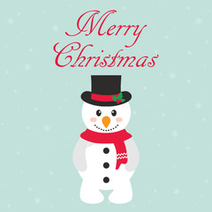 cartoon snowman and text