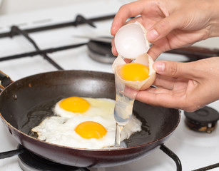 Fried egg in a frying pan