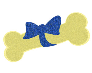 osso per cani con fiocco regalo, isolato © ginettigino