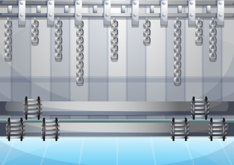 Naklejka premium cartoon vector illustration water pipe wall with separated layers in 2d graphic