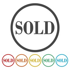 Word Sold Sign, Icon