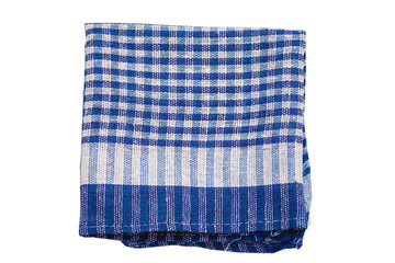 Folded kitchen napkin isolated on white background. Top View.