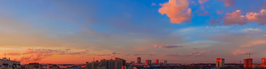 the sky above the town
