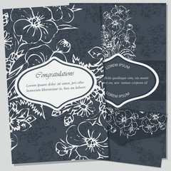 Set of flyer pages ornamental illustration  Vector decorative retro greeting card or invitation design.