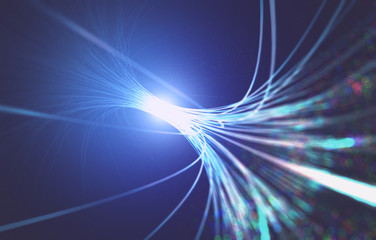 3D illustration. Abstract background fiber optic.