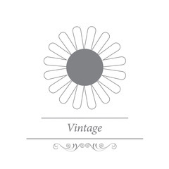 vintage card flower style