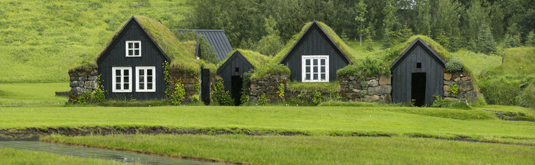 Fototapeta na wymiar houses of traditional village in Iceland