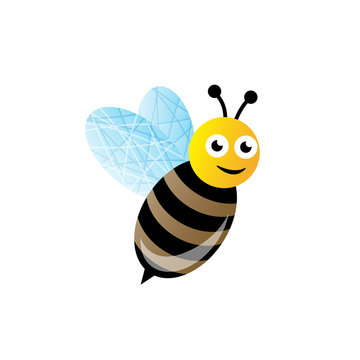 Bee Icon - Isolated On White Background. Vector Illustration, Graphic Design. For Web, Websites, Print Material 