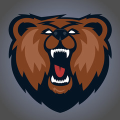 Grizzly mascot, team logo design. angry bear.grizzly bear logo for a sport team