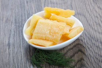 Crunchy parmesan cheese