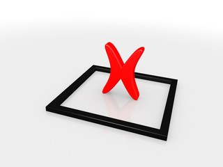 Fototapeta premium Checkbox with the sign 