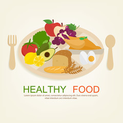 healthy food icon and background