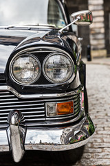 headlight closeup from a classic car