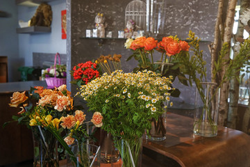 Beautiful flowers in shop