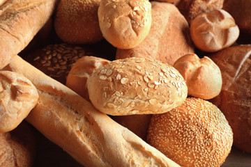 Fresh bread background