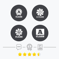 Premium level award icons. A-class ventilation.