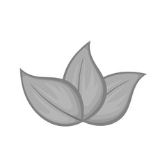 Three leaves icon in black monochrome style on a white background vector illustration