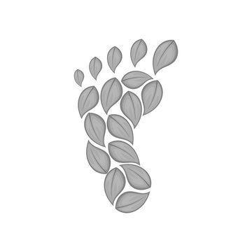 Footprint of leaves icon in black monochrome style on a white background vector illustration