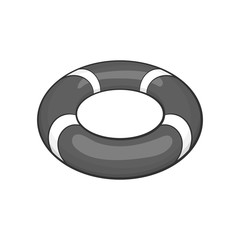 Lifebuoy icon in black monochrome style on a white background vector illustration