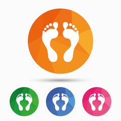 Human footprint sign icon. Barefoot symbol.