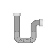 Water pipe icon in black monochrome style isolated on white background. Plumbing symbol vector illustration