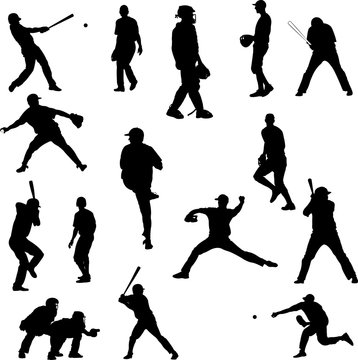 Baseball player vector silhouette