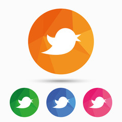 Bird sign icon. Social media symbol.