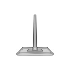 Fototapeta premium Brush squeegee icon in black monochrome style isolated on white background. Cleaning symbol vector illustration