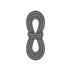 Rope icon in black monochrome style isolated on white background. Tool symbol vector illustration