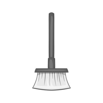 Broom icon in black monochrome style isolated on white background. Cleaning symbol vector illustration