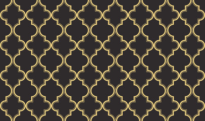 Seamless antique palette black and gold ornate chic moroccan islamic pattern vectorSeamless antique palette black and gold ornate chic moroccan islamic pattern vector