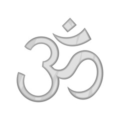 Om sign icon in black monochrome style isolated on white background. Religion symbol vector illustration