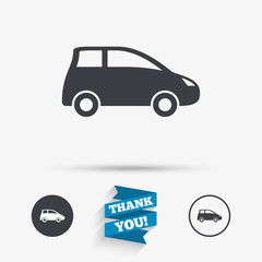 Car sign icon. Hatchback symbol.