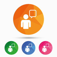 Chat sign icon. Speech bubble symbol.