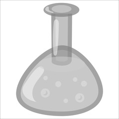 Laboratory flask icon in black monochrome style isolated on white background. Chemistry symbol vector illustration