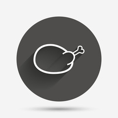 Chicken sign icon. Hen bird meat symbol.