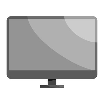 Monitor icon in black monochrome style isolated on white background. Equipment symbol vector illustration