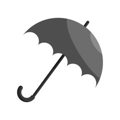 Umbrella icon in black monochrome style isolated on white background. Accessory symbol vector illustration