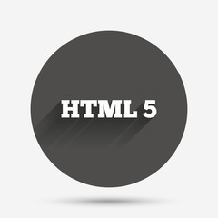 HTML5 sign icon. New Markup language symbol.