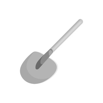 Shovel icon in black monochrome style isolated on white background. Tool symbol vector illustration