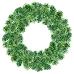 Christmas watercolor wreath - 121066515