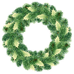 Christmas watercolor wreath