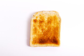 Slice of toast on a white background